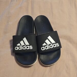 Adidas Black and White Slide Sandals